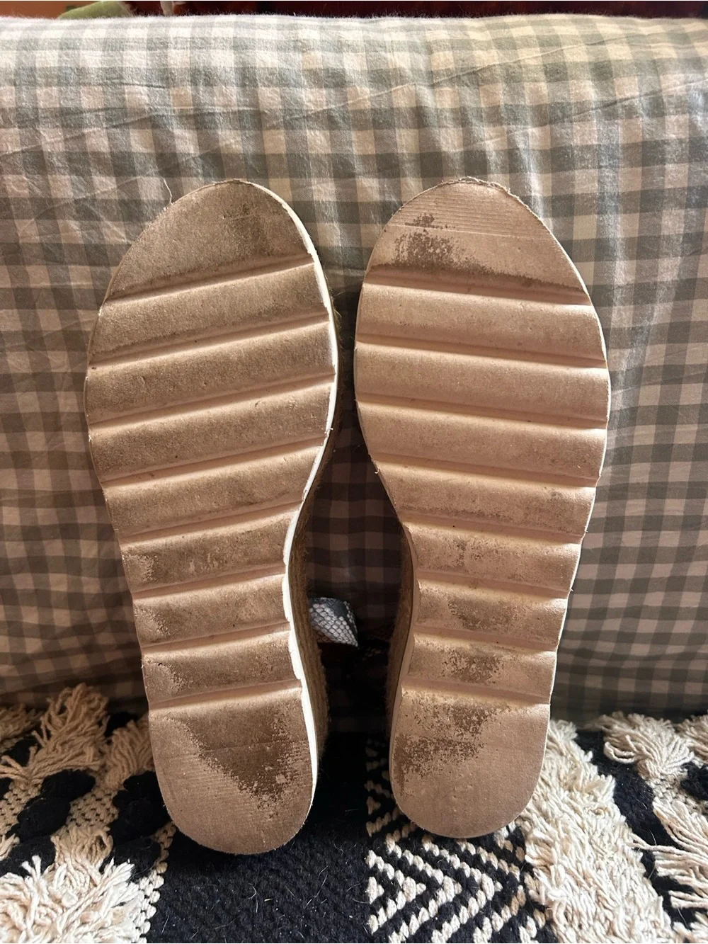 Universal Thread Tan Suede Espadrille Platform Sandals with Ankle Strap